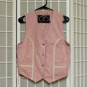 Zony Zinc 100% Leather Pink Vest